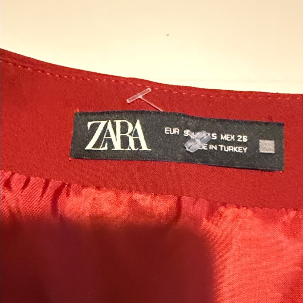Zara Bold Red Women's Skorts 26 - Picture 7 of 8